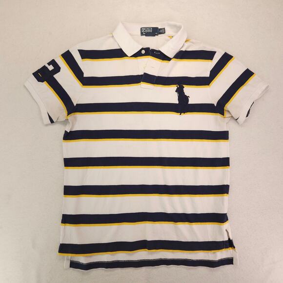 Polo by Ralph Custom Fit Big Horse Lauren Collared Polo Shirt Mens Size L White - Picture 2 of 9